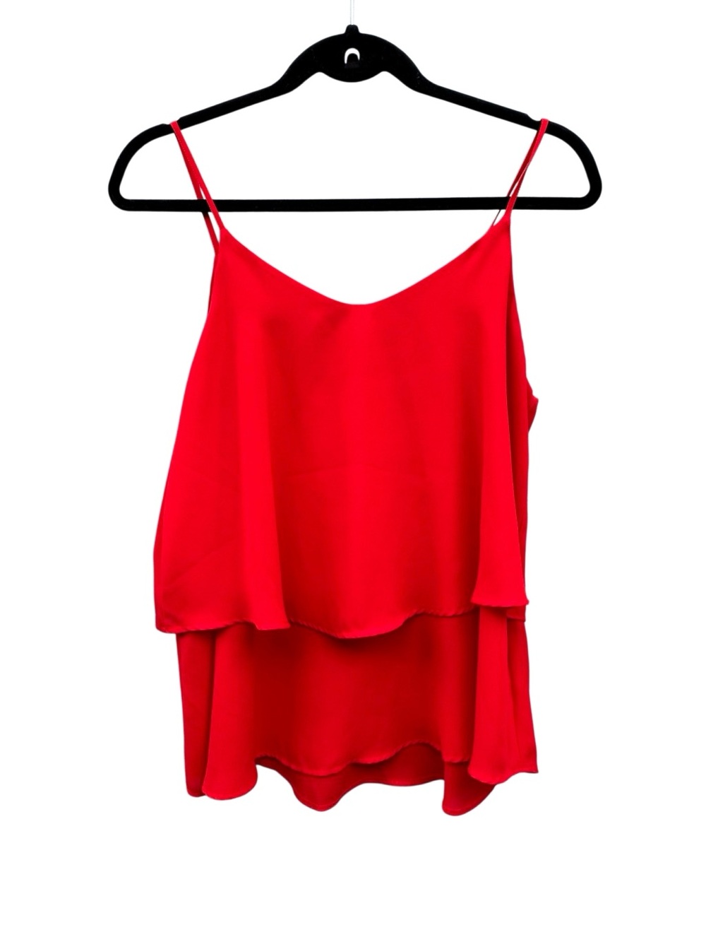 Mi Ami Women’s Tiered Tank Top in Red Size Medium